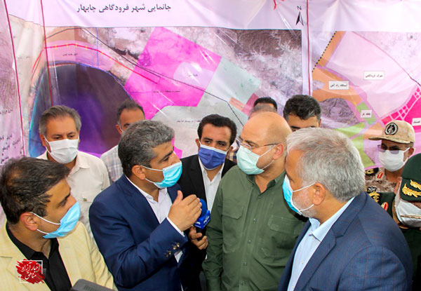 بازدید رئیس مجلس شورای اسلامی از محل احداث شهر فرودگاهی چابهار