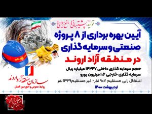 افتتاح ۸پروژه اقتصادی در منطقه آزاد اروند توسط ریاست جمهوری